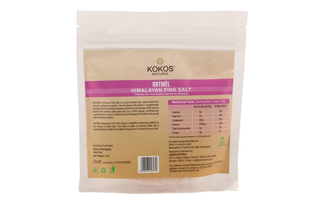 Kokos Natural Himalayan Pink Salt    Pack  200 grams